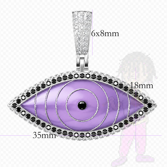 Moissanite Rinnegan Pendant 莫桑石 輪回眼 紫色吊墜項鏈