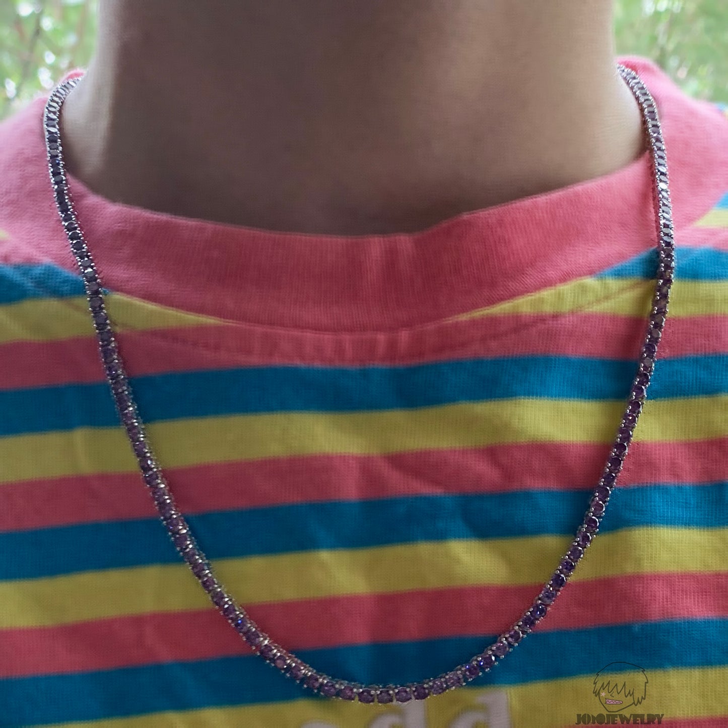 3mm 925 Silver Purple Tennis Chain