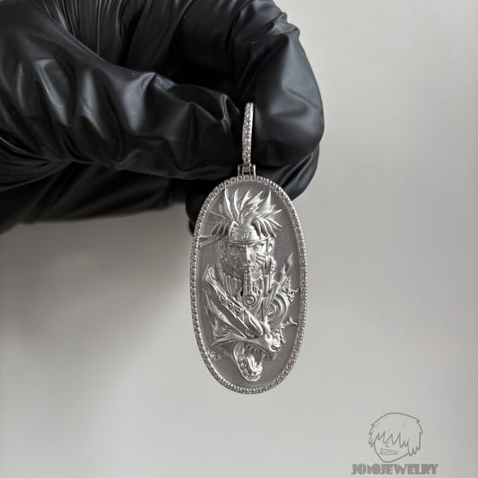 Naruto Nine-Tails Dragon Medallion Pendant 鑽框 鳴人九尾之力 浮雕吊墜