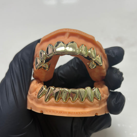 14K Gold & Silver Plain Grillz