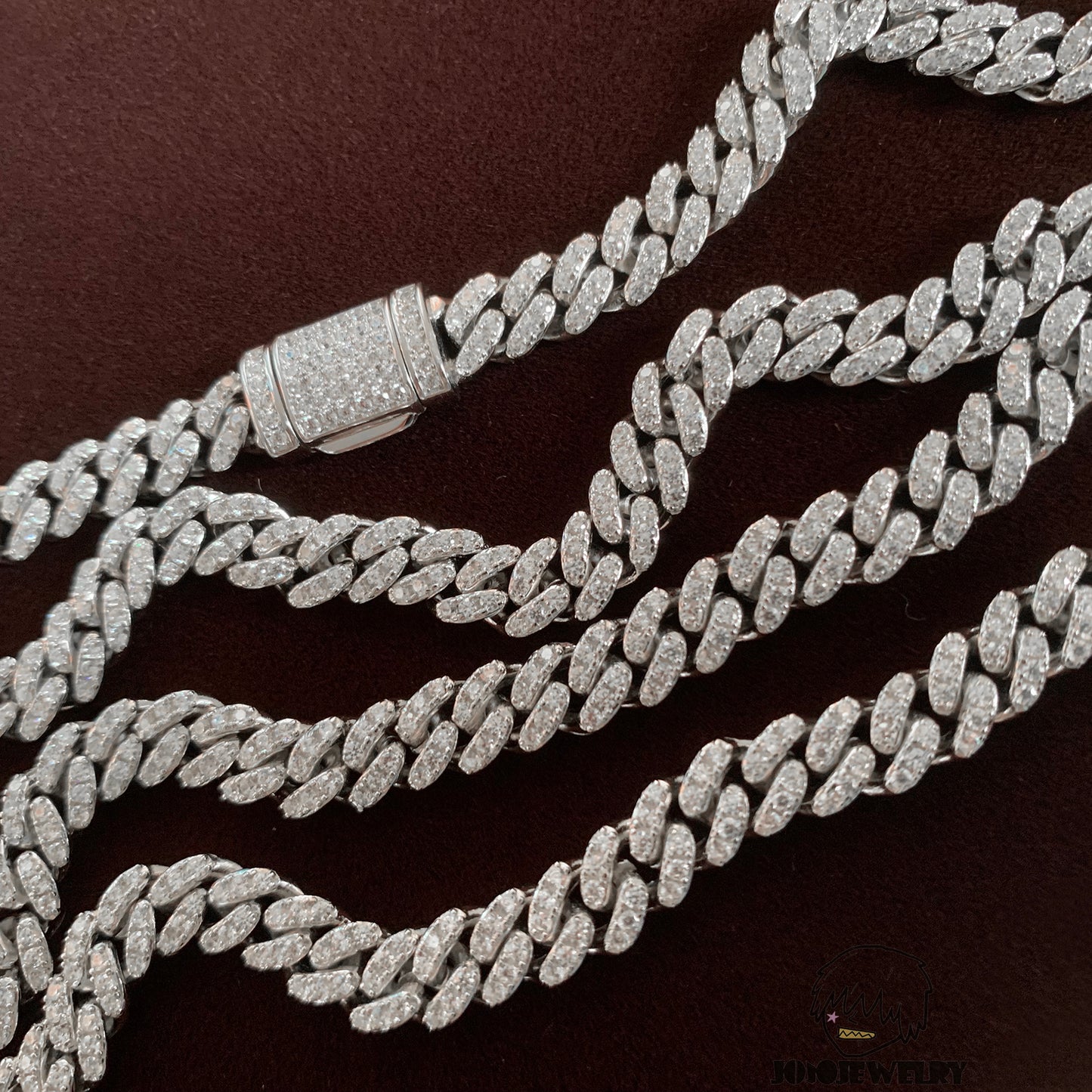 6mm 925 Silver Moissanite Iced Cuban Link Chain