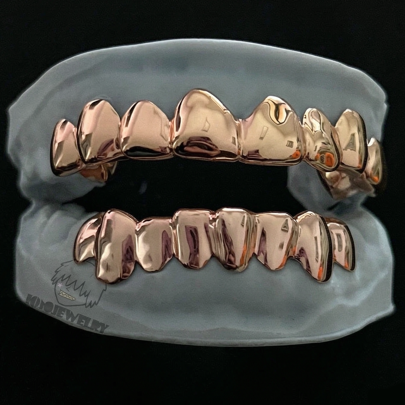 Rose Gold Grillz – Custom High Polish Tooth Grillz