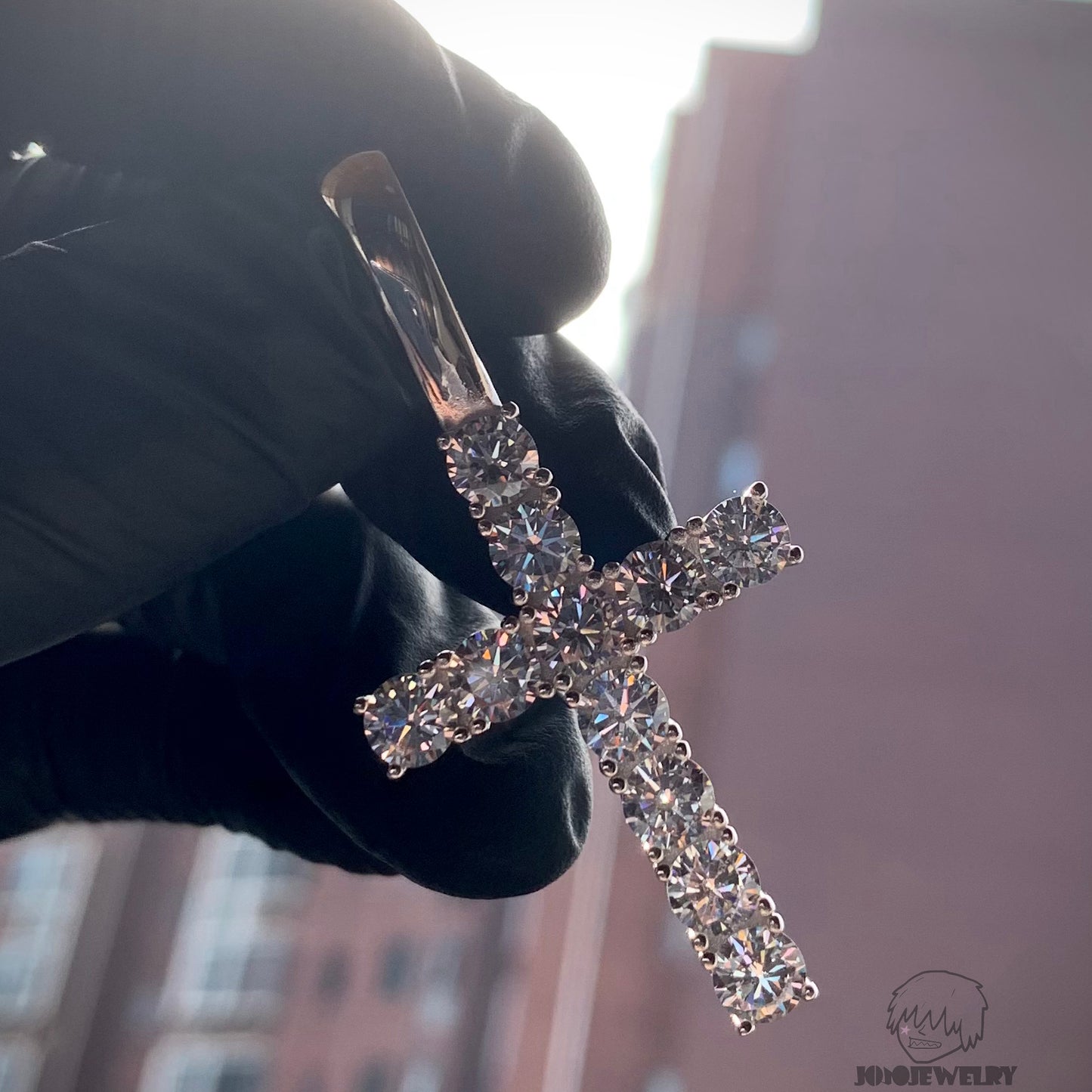 925 Silver VVS Moissanite Cross Pendant