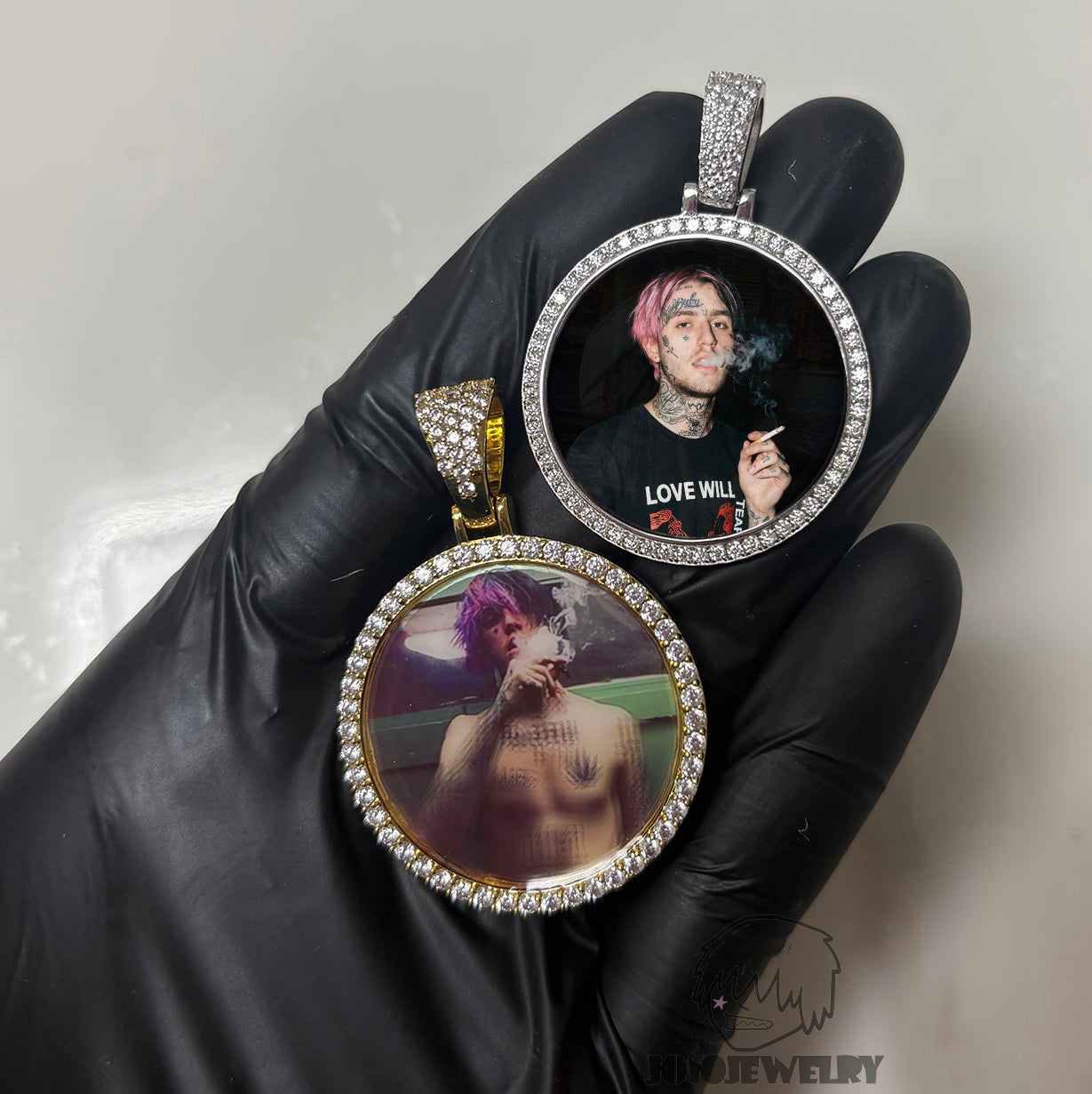 Photo Memory Pendant 鑲鑽照片框 記憶懷念吊墜項鍊 莫桑石鑲嵌