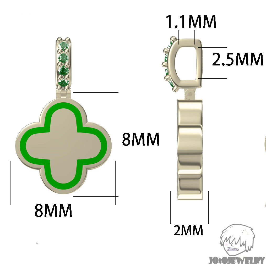 Green Enamel Quatrefoil Pendant