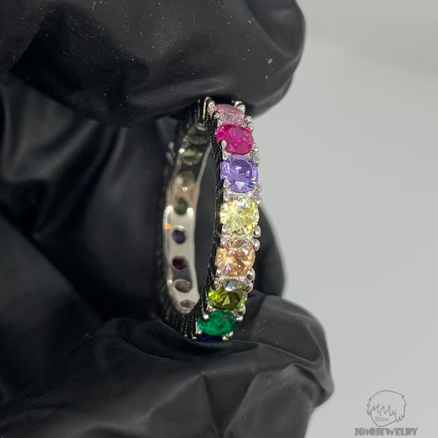 3mm 925 Sterling Silver Rainbow Eternity Band