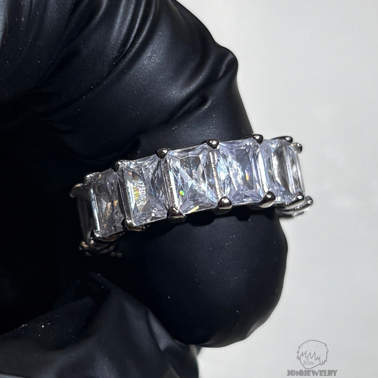 6mm 925 Sterling Silver Radiant Cut Eternity Band