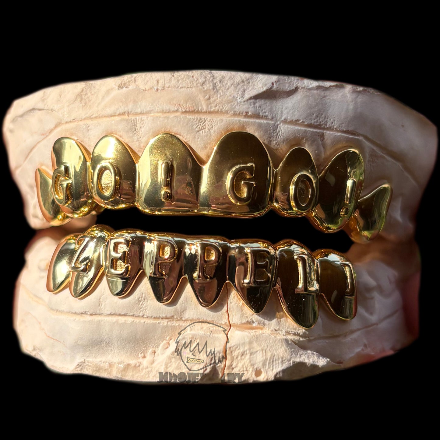 Custom Raised Letter Grillz – 925 Sterling Silver 18K Gold Plated
