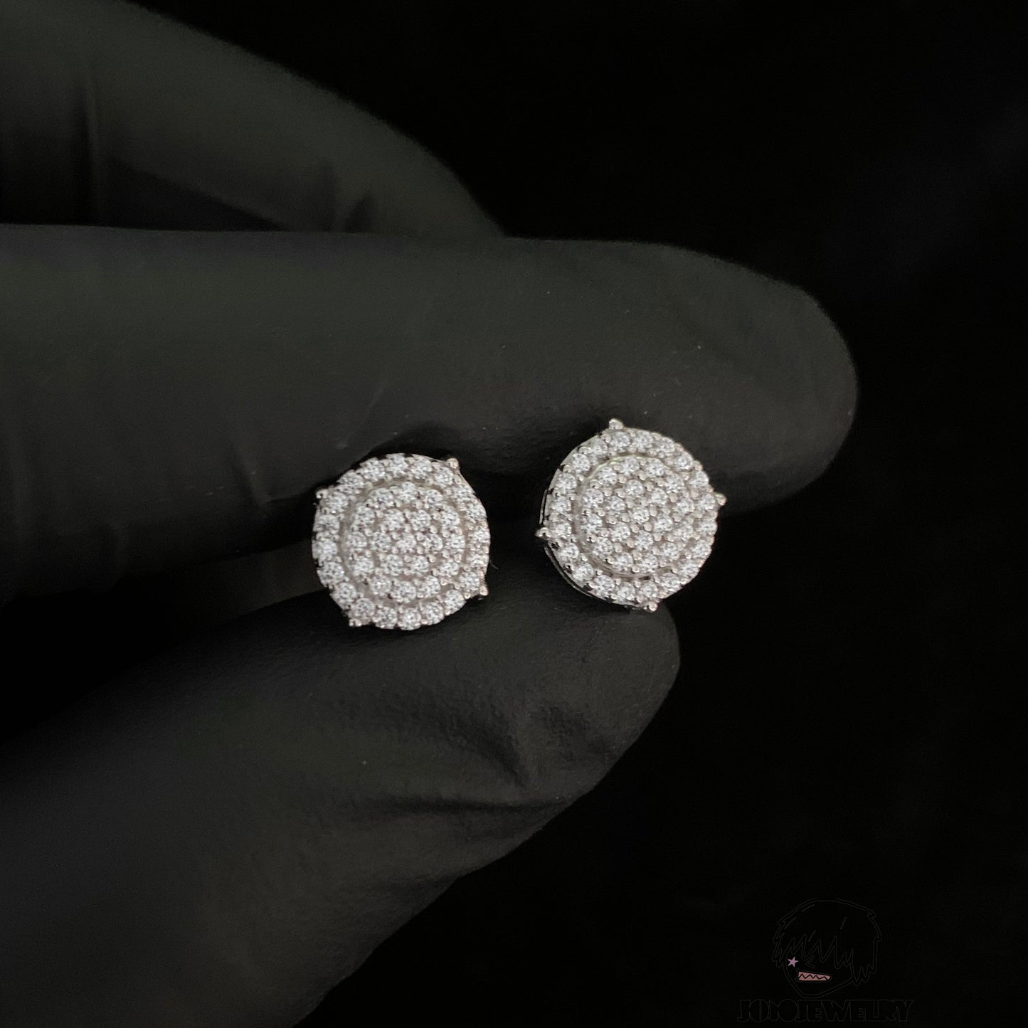 8mm Cluster Round Cut Halo Stud Earrings – 925 Sterling Silver
