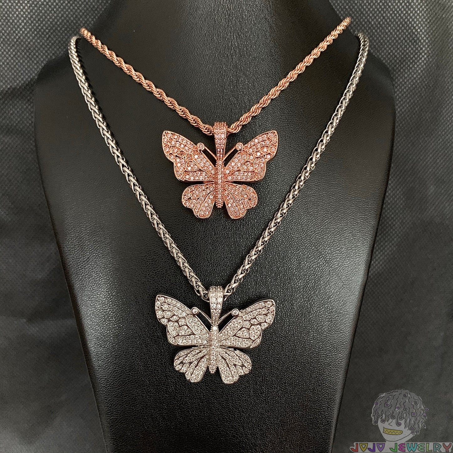 Fully Iced Butterfly Pendant
