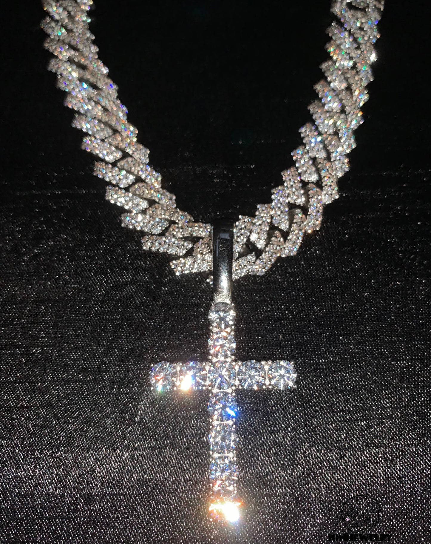 925 Silver VVS Moissanite Cross Pendant