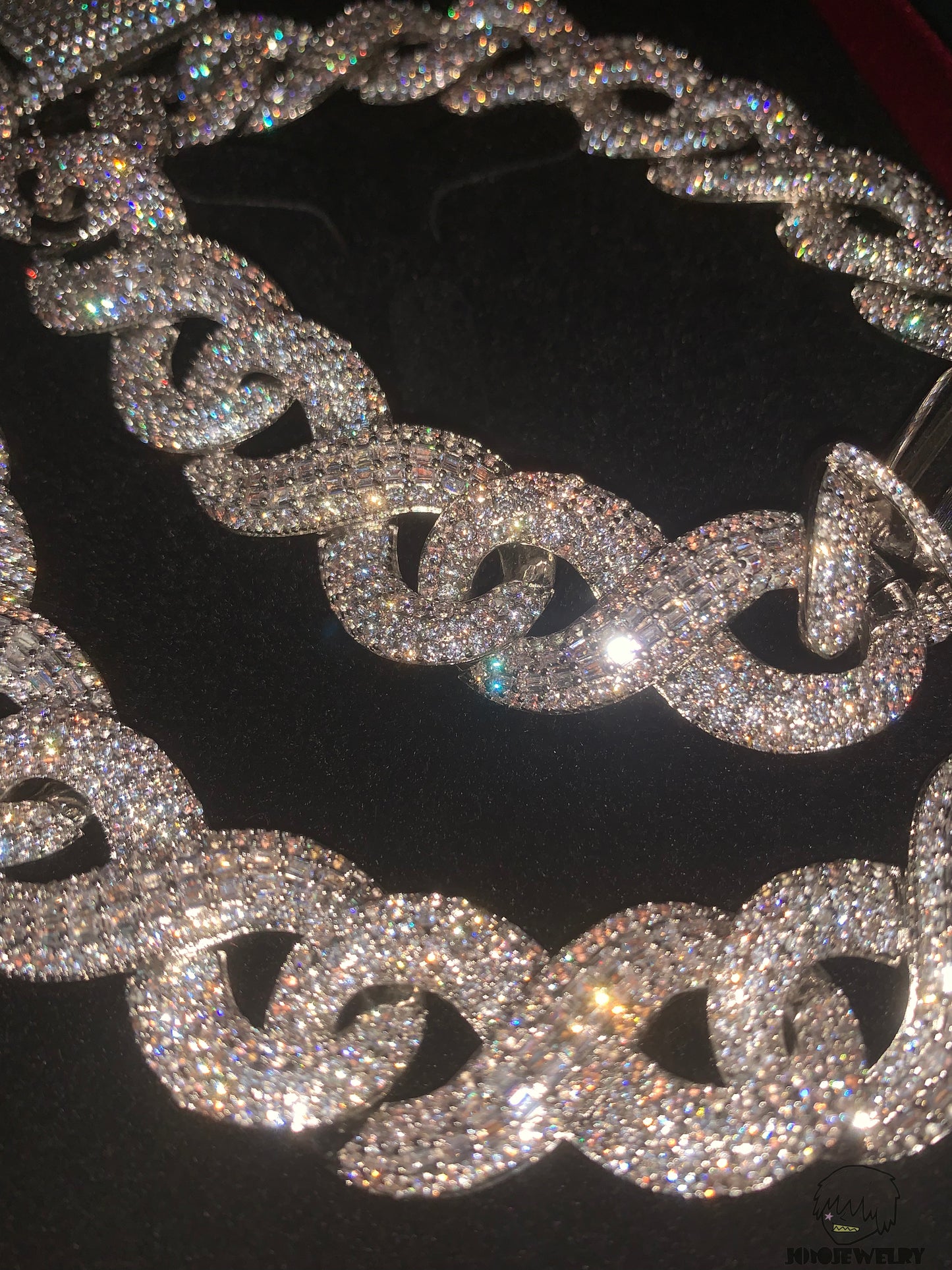 18mm Infinite Loop Moissanite Cuban Link Chain – 925 Sterling Silver
