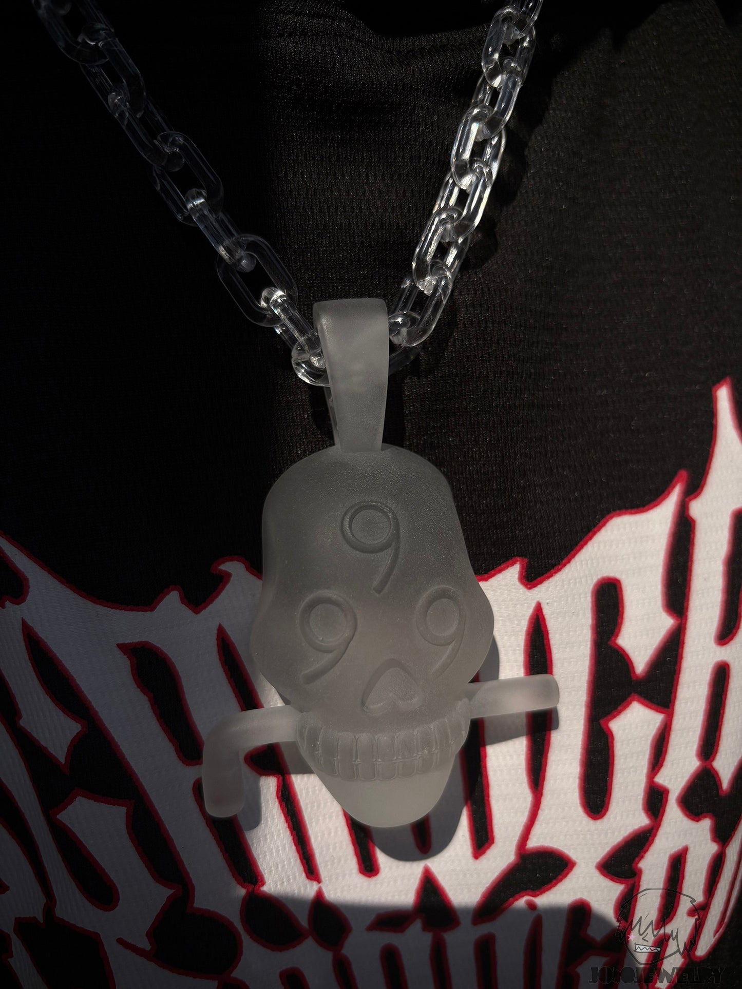 Juice WRLD 999 Skull Transparent Frosted Pendant & Necklace