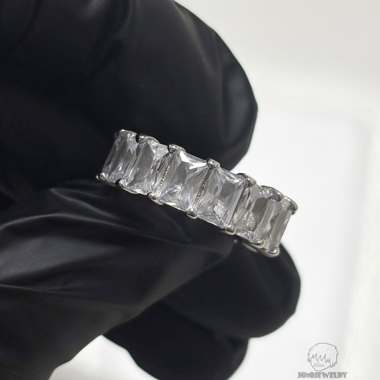 6mm 925 Sterling Silver Radiant Cut Eternity Band