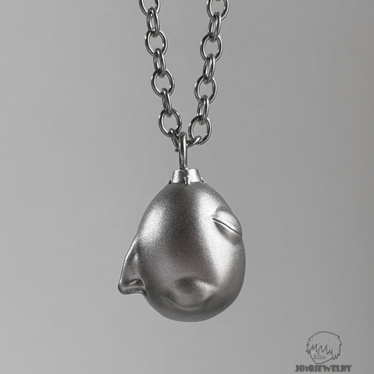 925 Sterling Silver Face Egg Pendant