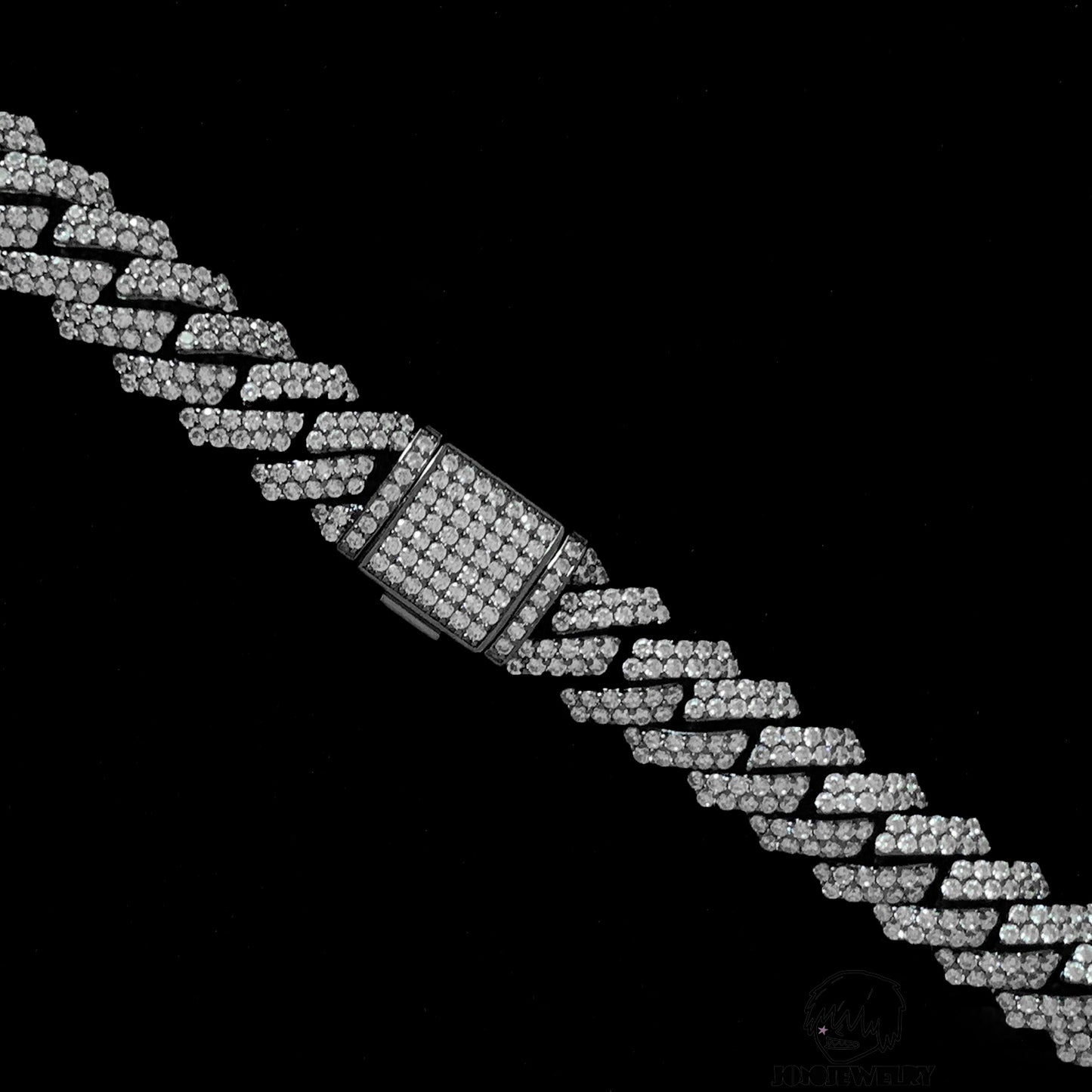 12mm Black Iced Out Cuban Link Chain