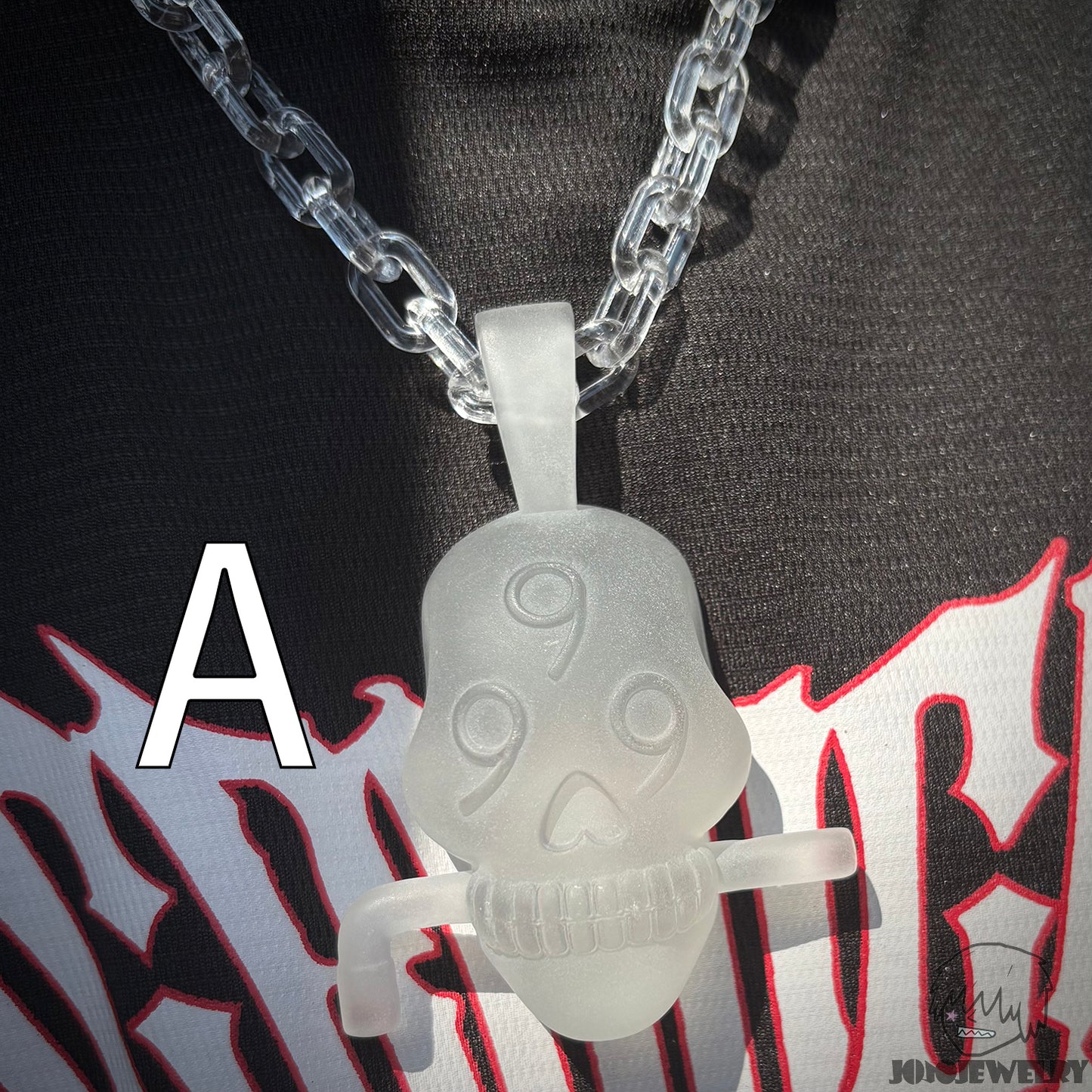 Juice WRLD 999 Skull Transparent Frosted Pendant & Necklace