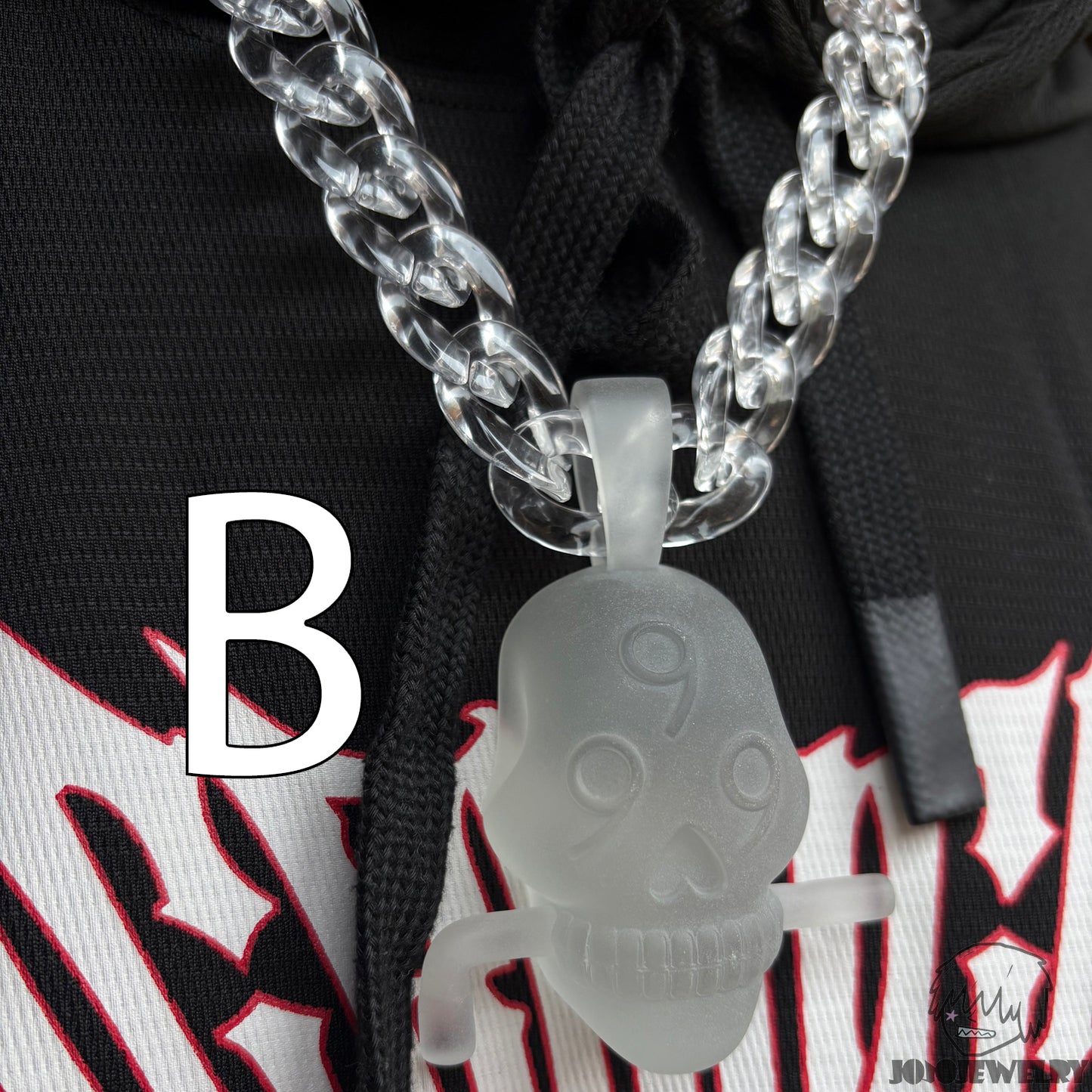 Juice WRLD 999 Skull Transparent Frosted Pendant & Necklace