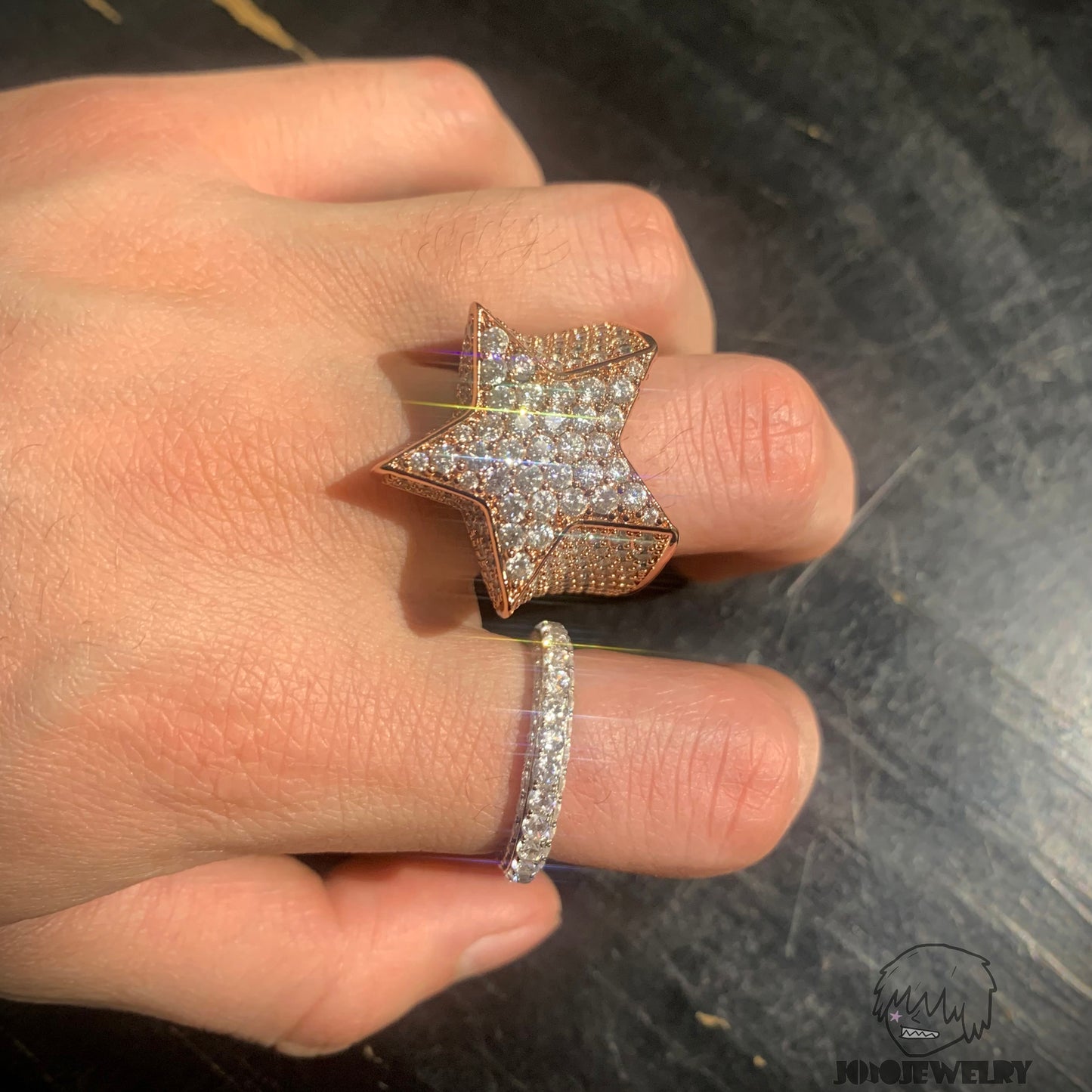 Triple Row Iced Eternity Ring