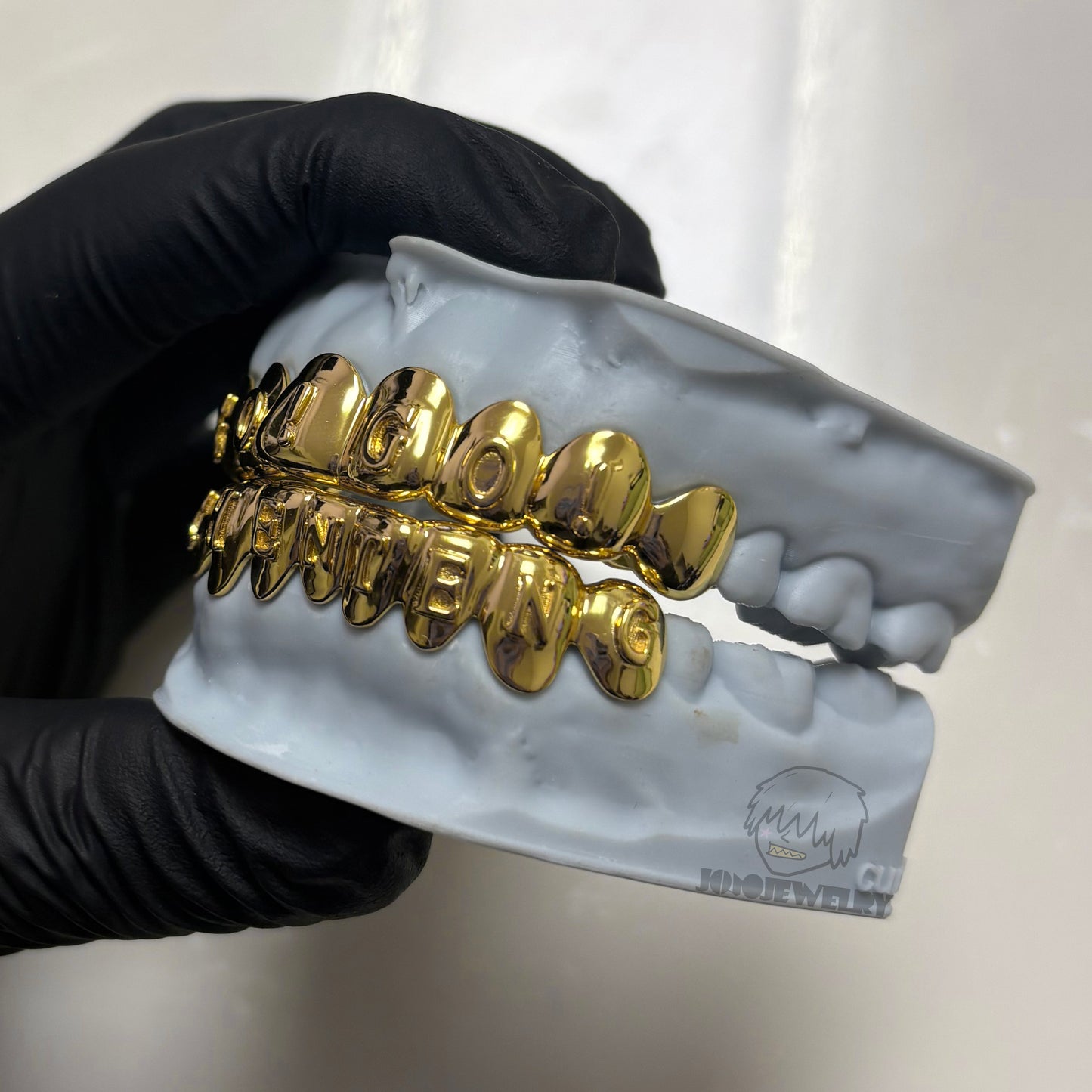 Custom Raised Letter Grillz – 925 Sterling Silver 18K Gold Plated