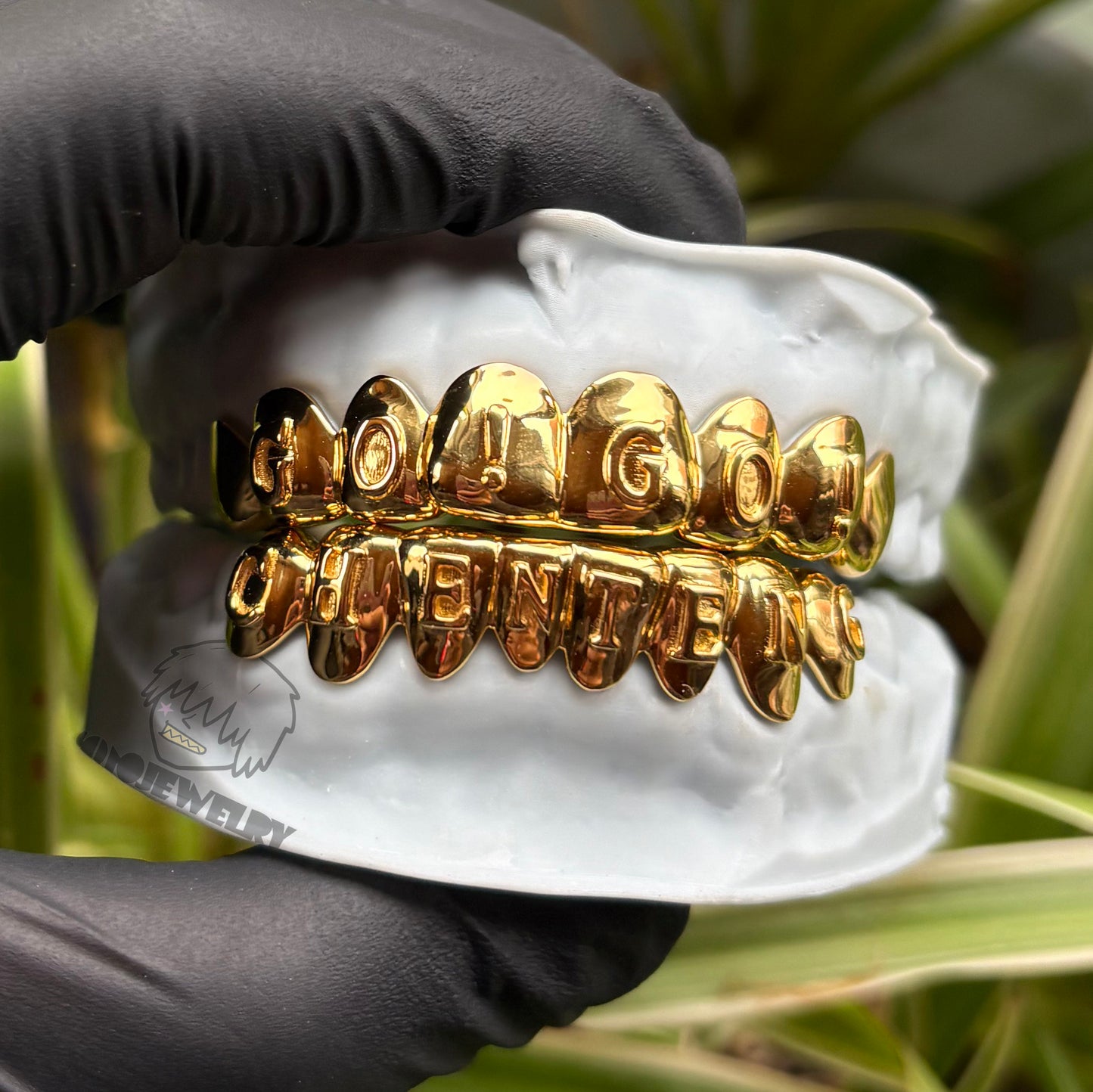 Custom Raised Letter Grillz – 925 Sterling Silver 18K Gold Plated