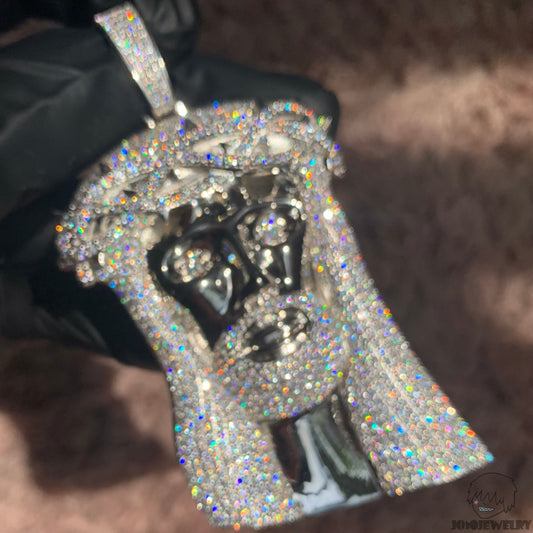Iced Moissanite Jesus Pendant
