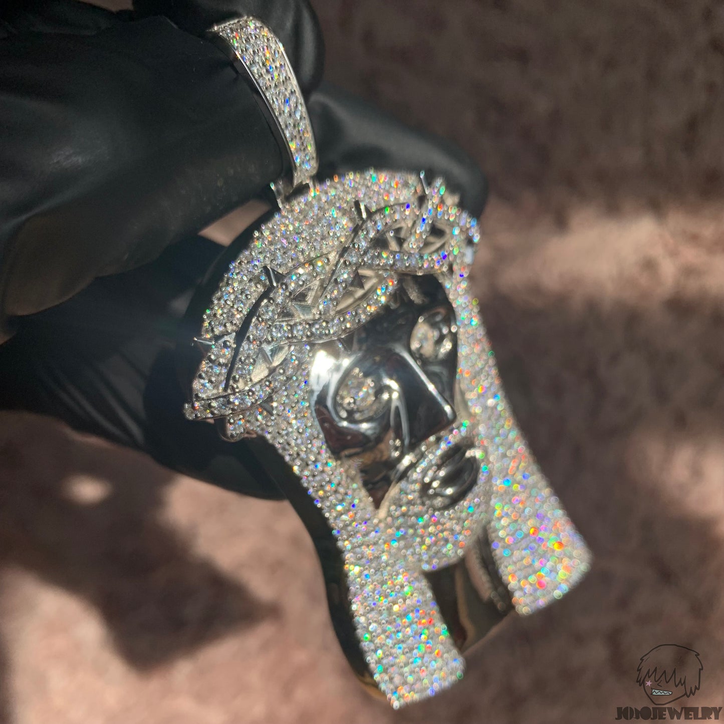 Iced Moissanite Jesus Pendant