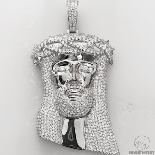 Iced Moissanite Jesus Pendant