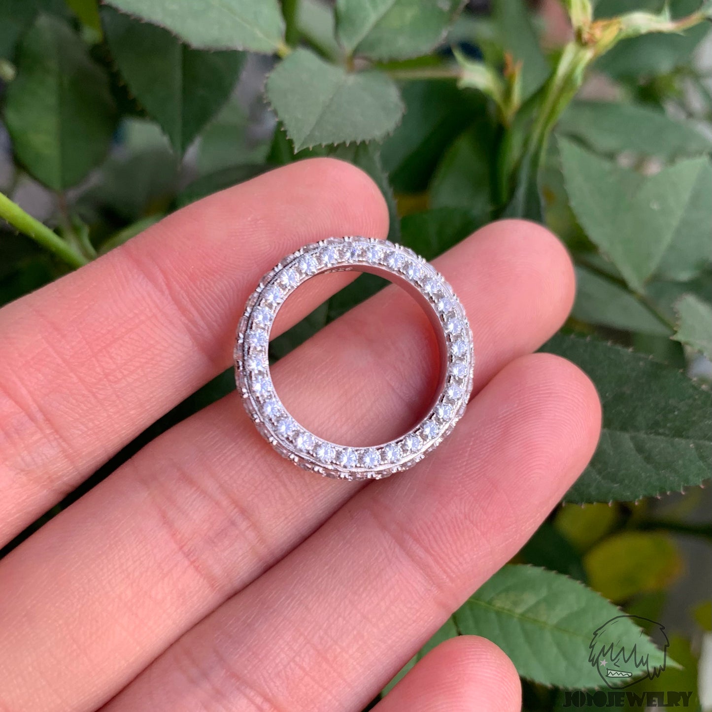 Triple Row Iced Eternity Ring