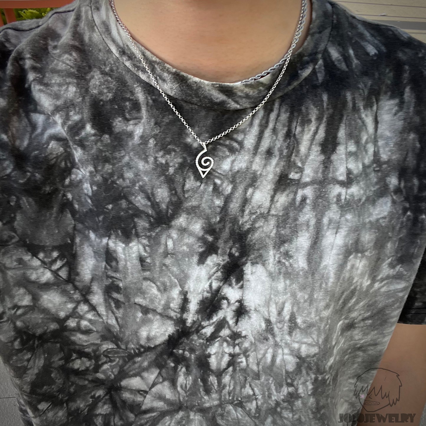 Shinobi Leaf Iced Pendant 木葉 火之意志 莫桑石鑲鑽吊墜項鏈
