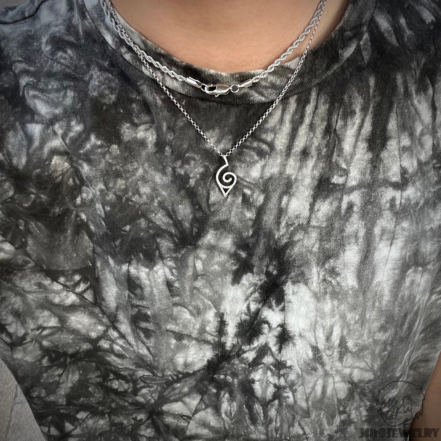 Shinobi Leaf Iced Pendant 木葉 火之意志 莫桑石鑲鑽吊墜項鏈