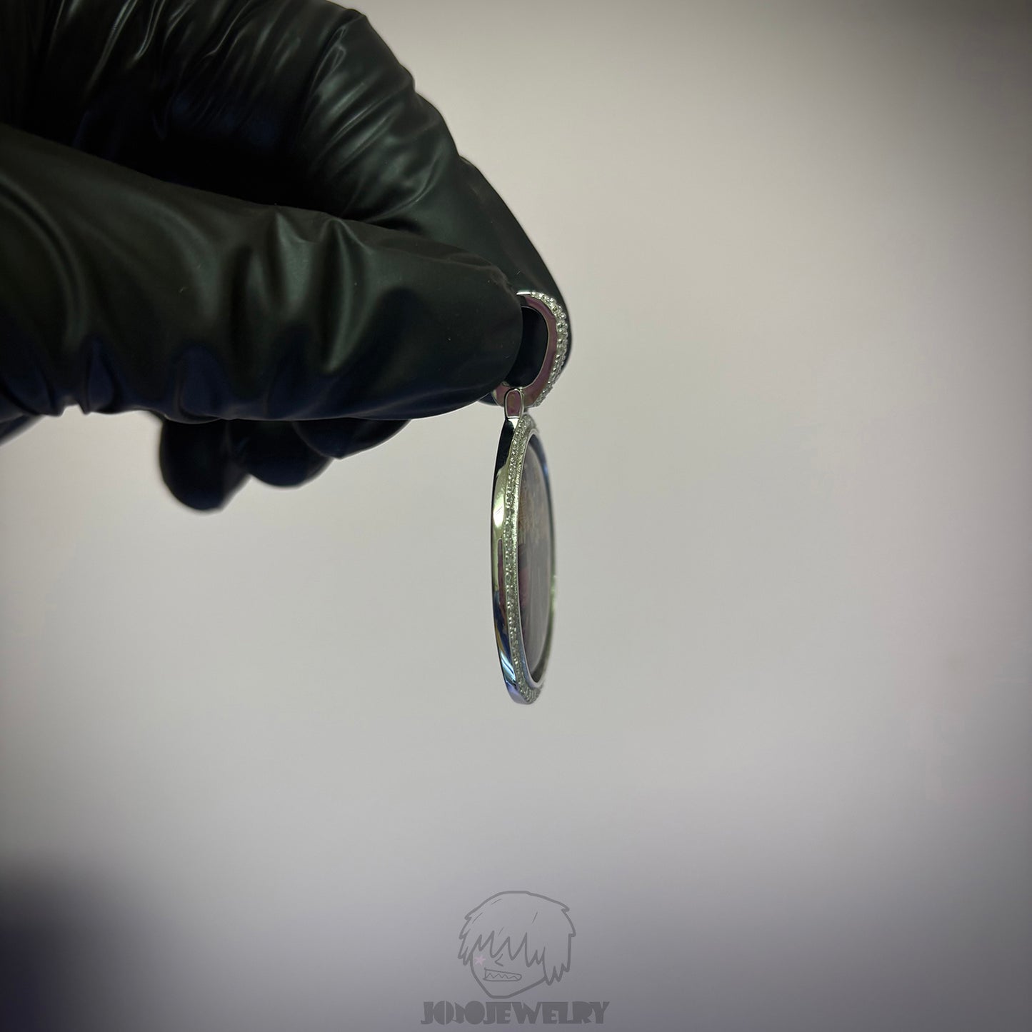 Photo Memory Pendant 鑲鑽照片框 記憶懷念吊墜項鍊 莫桑石鑲嵌