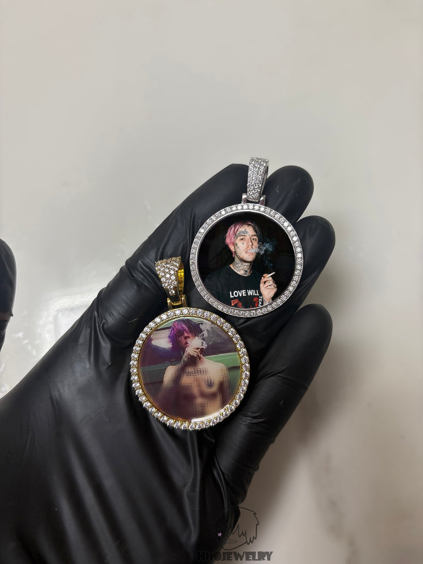 Photo Memory Pendant 鑲鑽照片框 記憶懷念吊墜項鍊 莫桑石鑲嵌