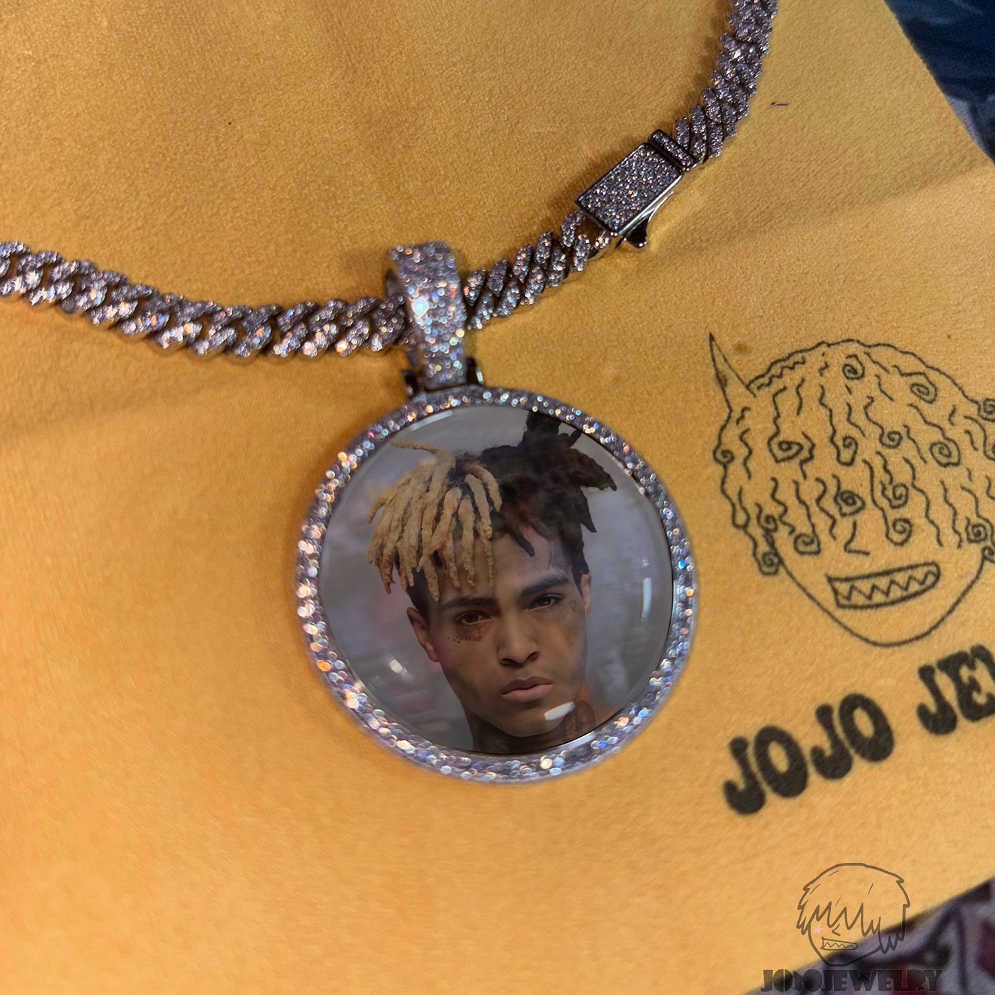 Photo Memory Pendant 鑲鑽照片框 記憶懷念吊墜項鍊 莫桑石鑲嵌