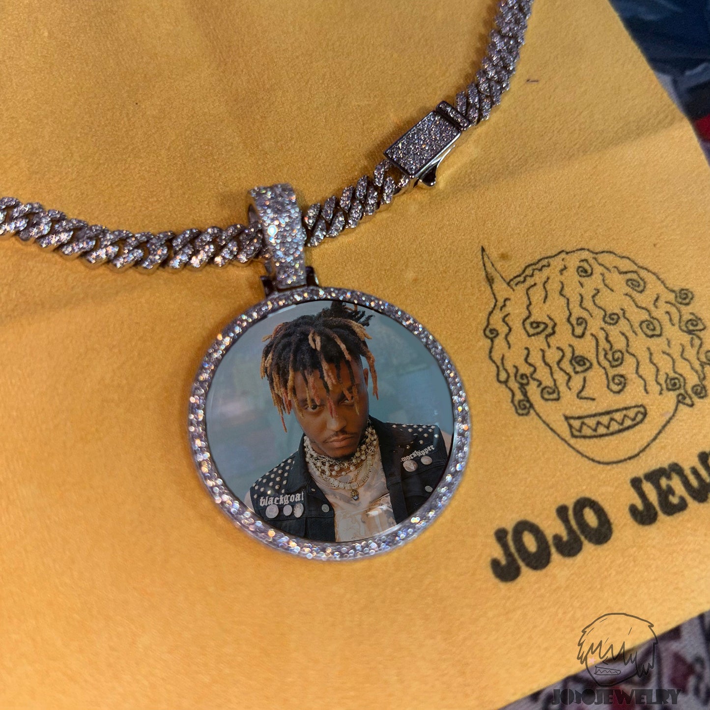 Photo Memory Pendant 鑲鑽照片框 記憶懷念吊墜項鍊 莫桑石鑲嵌