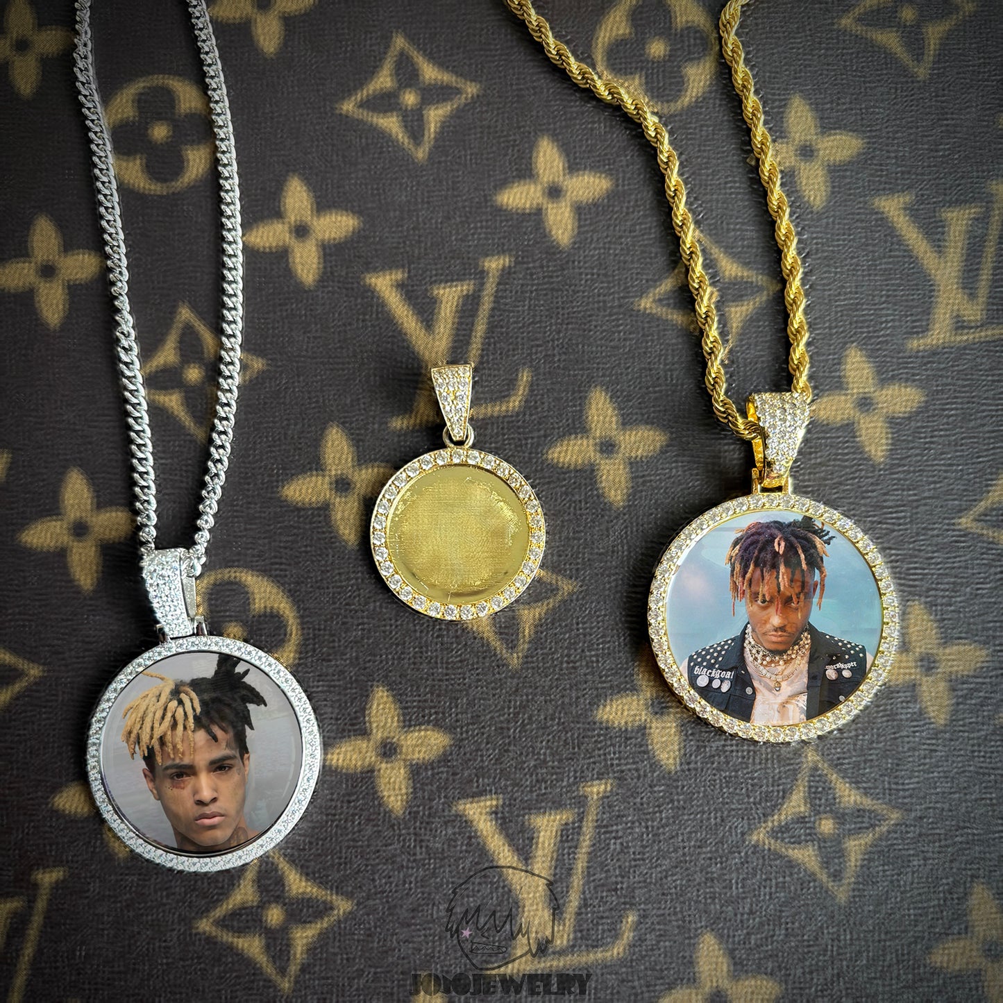 Photo Memory Pendant 鑲鑽照片框 記憶懷念吊墜項鍊 莫桑石鑲嵌