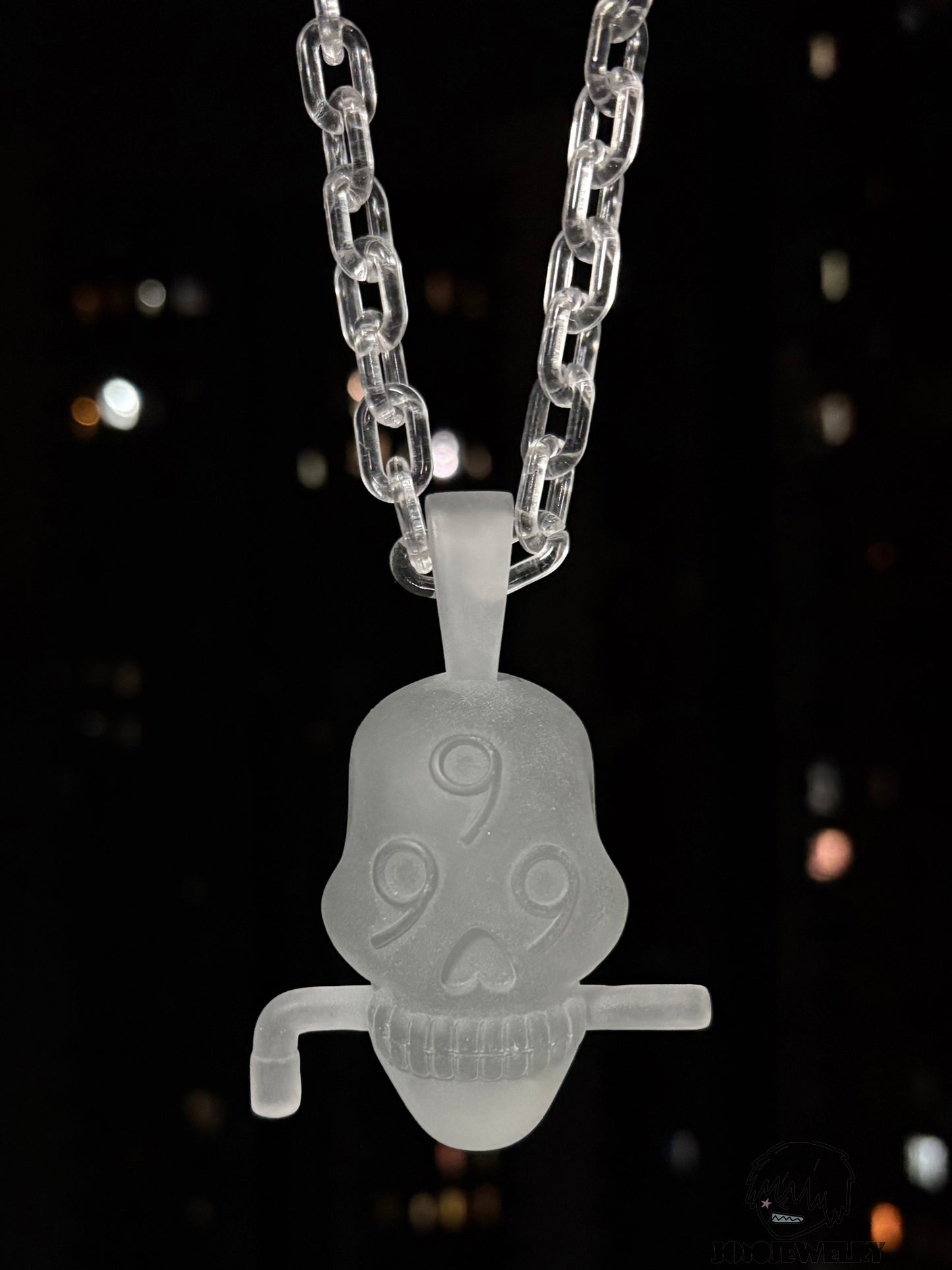 Juice WRLD 999 Skull Transparent Frosted Pendant & Necklace