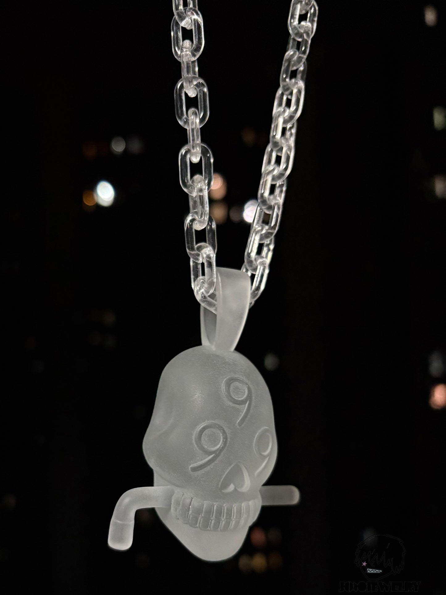 Juice WRLD 999 Skull Transparent Frosted Pendant & Necklace