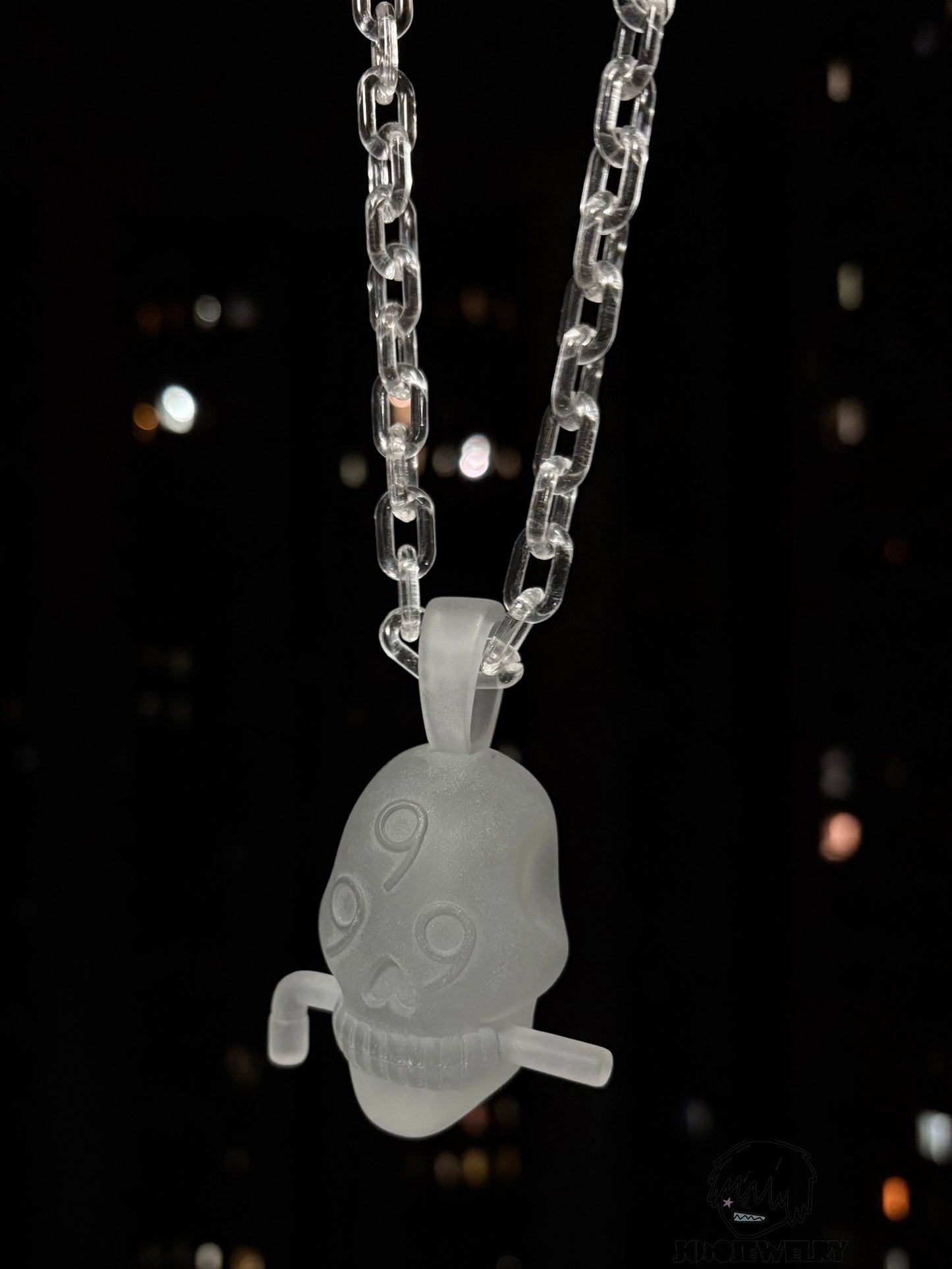 Juice WRLD 999 Skull Transparent Frosted Pendant & Necklace