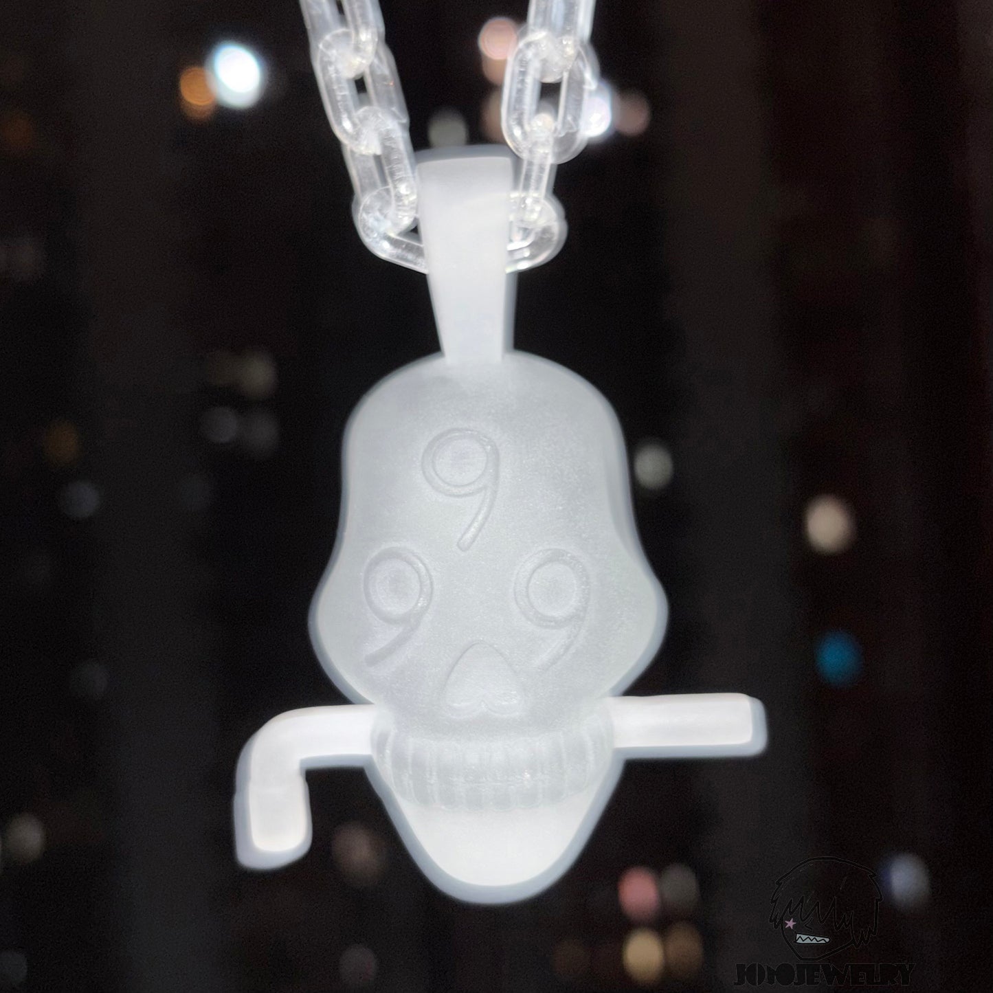 Juice WRLD 999 Skull Transparent Frosted Pendant & Necklace