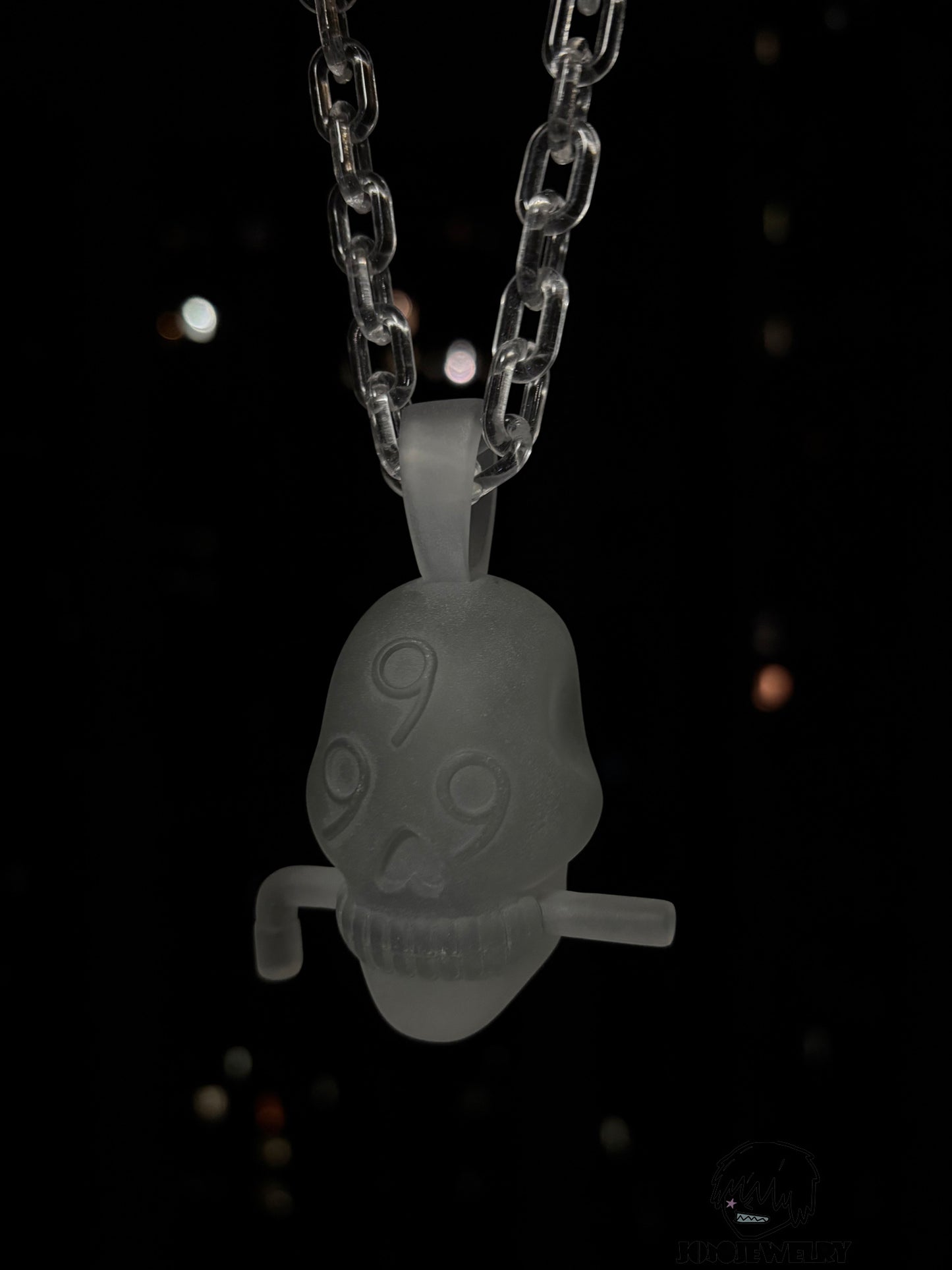 Juice WRLD 999 Skull Transparent Frosted Pendant & Necklace