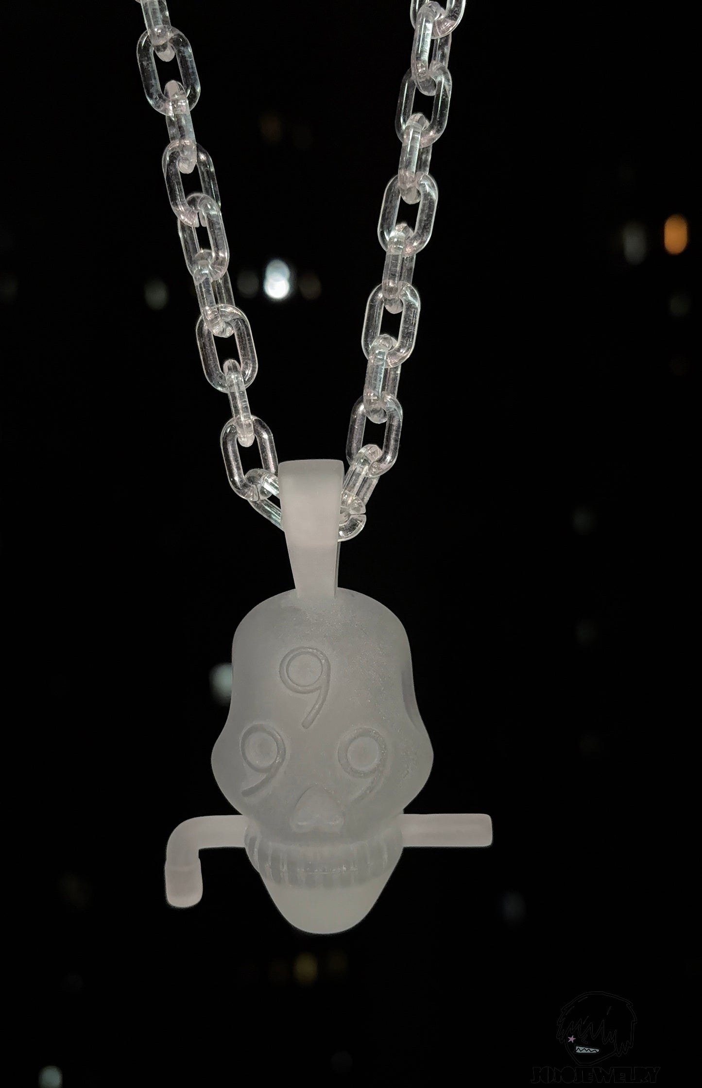 Juice WRLD 999 Skull Transparent Frosted Pendant & Necklace