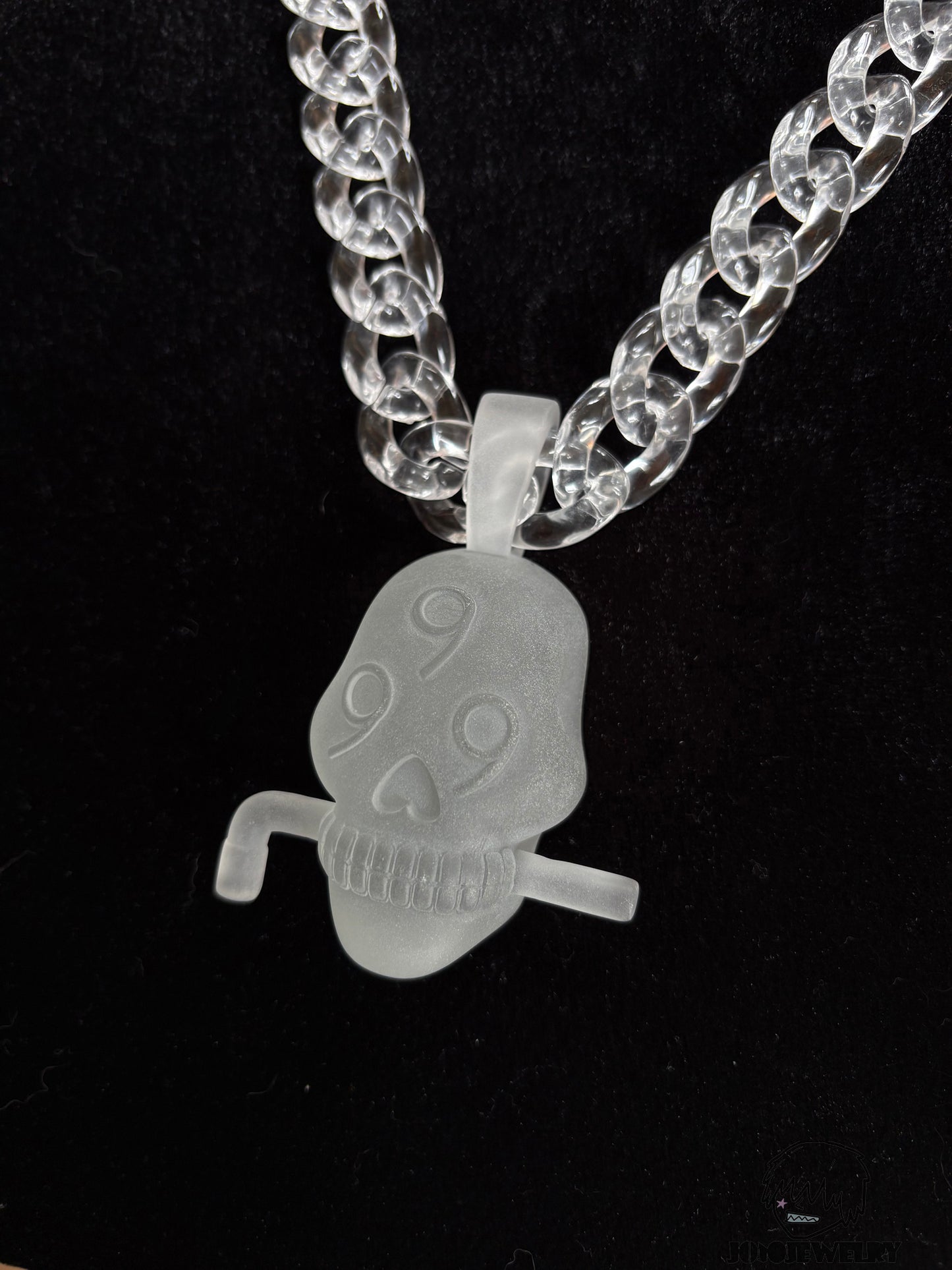 Juice WRLD 999 Skull Transparent Frosted Pendant & Necklace