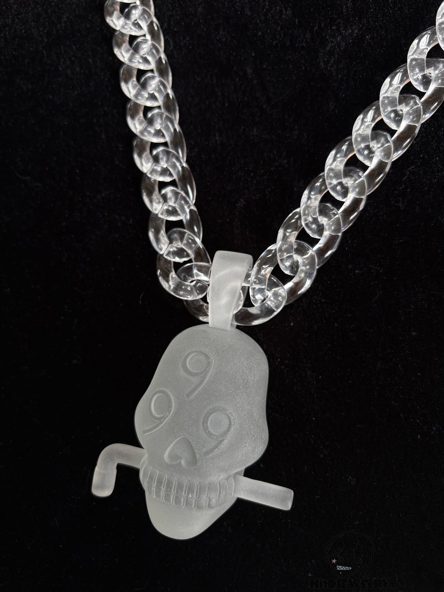 Juice WRLD 999 Skull Transparent Frosted Pendant & Necklace