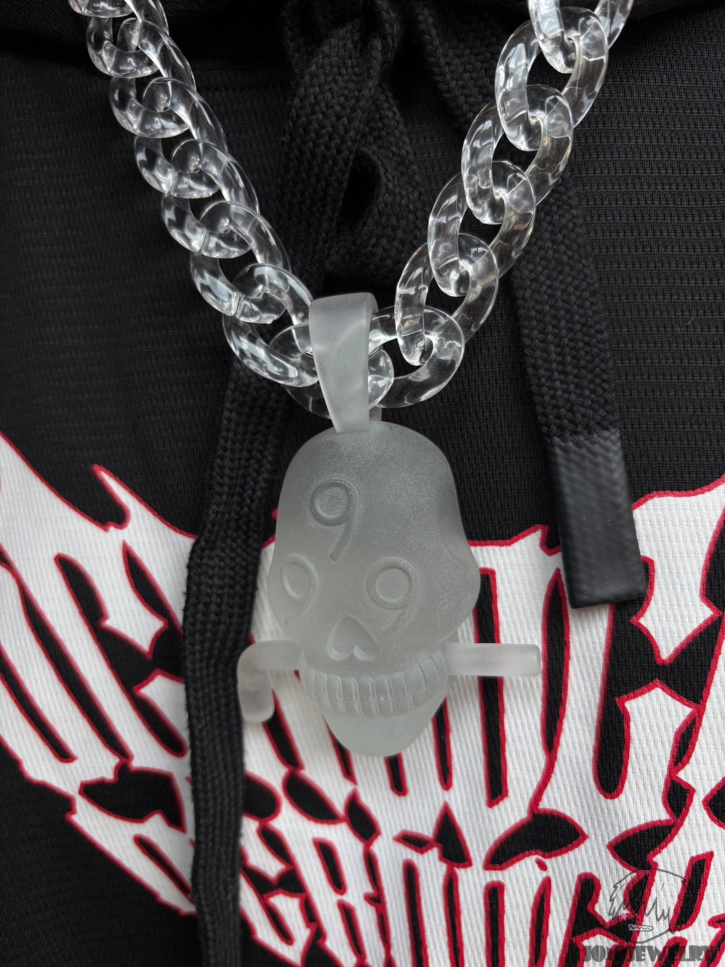 Juice WRLD 999 Skull Transparent Frosted Pendant & Necklace