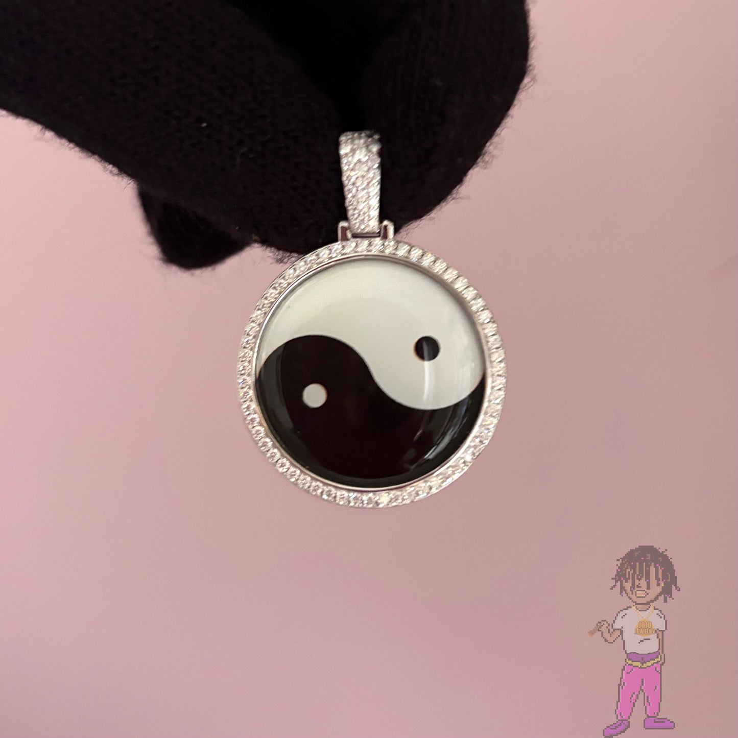Photo Memory Pendant 鑲鑽照片框 記憶懷念吊墜項鍊 莫桑石鑲嵌