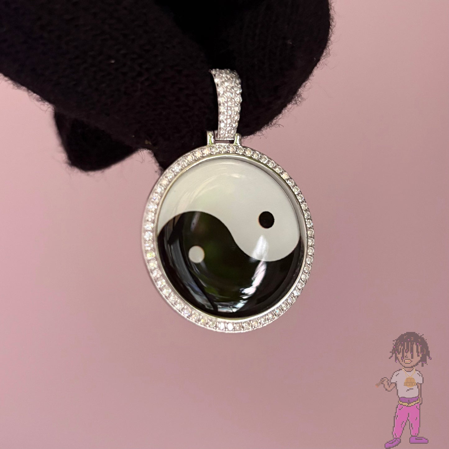 Photo Memory Pendant 鑲鑽照片框 記憶懷念吊墜項鍊 莫桑石鑲嵌