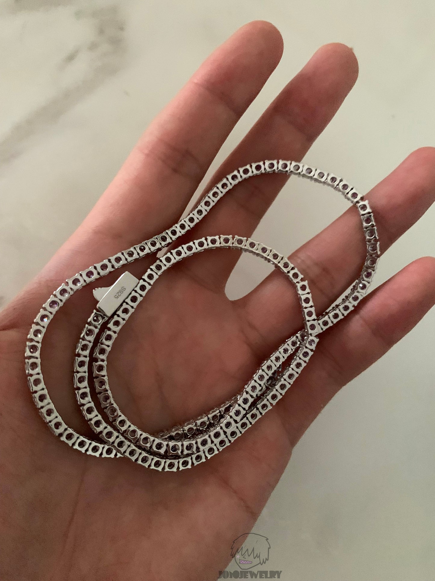 3mm 925 Silver Purple Tennis Chain