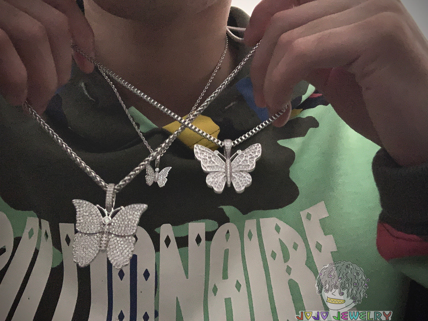 Fully Iced Butterfly Pendant