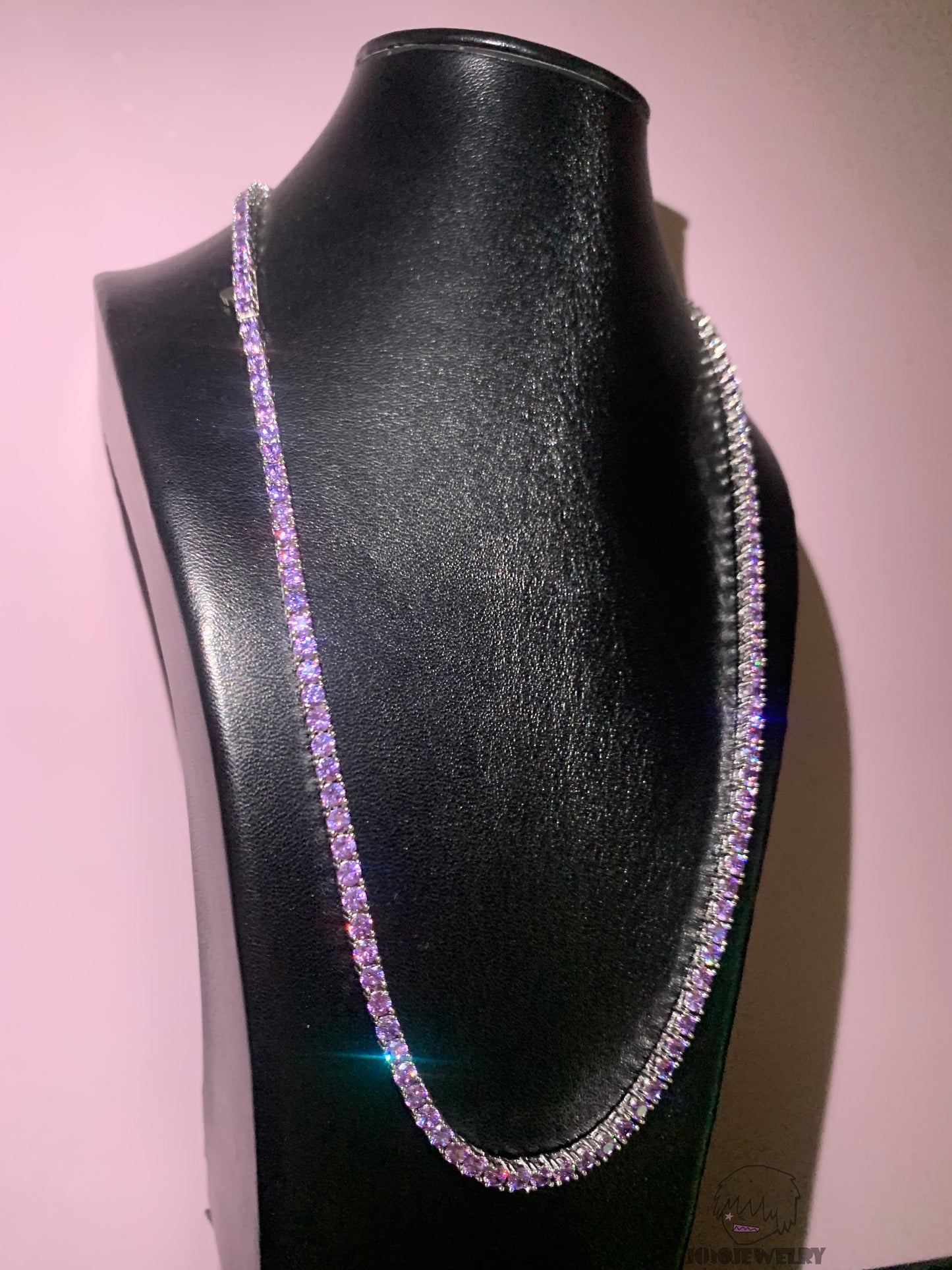 3mm 925 Silver Purple Tennis Chain